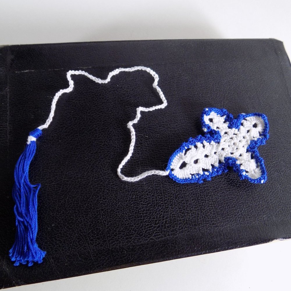 🌷5/25 SALE Handmade Crochet Cross Bookmark Christianity Bible Jesus Christmas